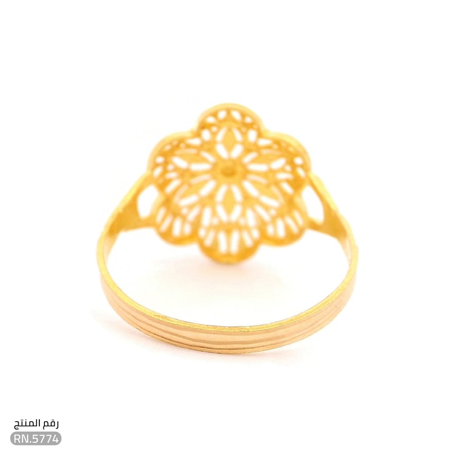 خاتم ذهب عيار 21 تصميم وردة فخمة (RN.5774)