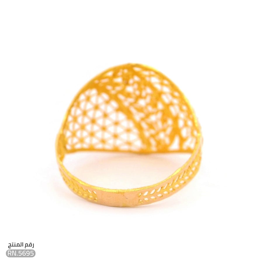 خاتم ذهب عيار 21 تصميم متشابك أنيق (RN.5695)