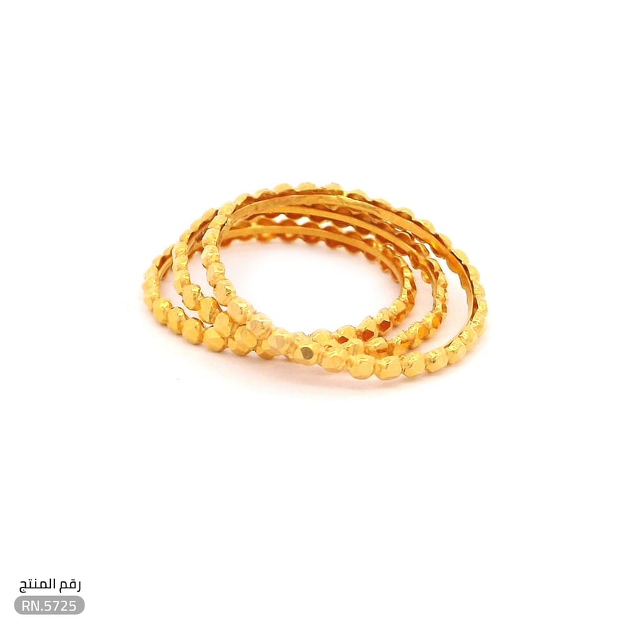 دبلة ذهب عيار 21 ثلاثية بتصميم فاخر (RN.5725)