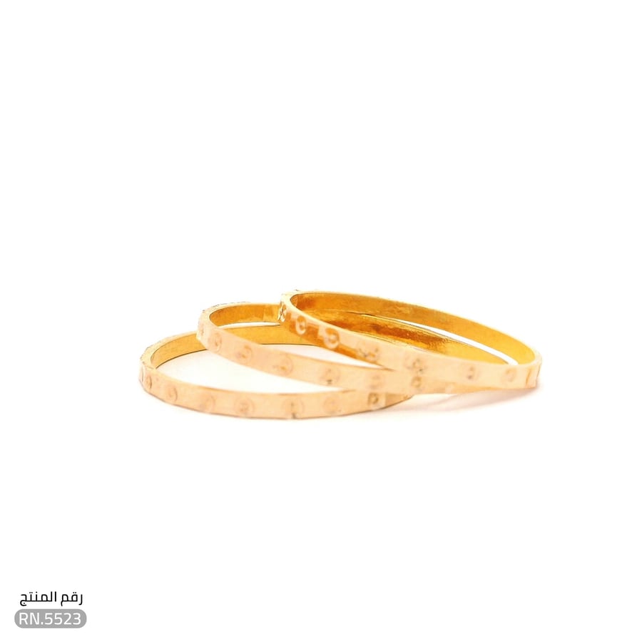 دبل ثلاثية بنقش أنيق ذهب عيار 21 (RN.5523)