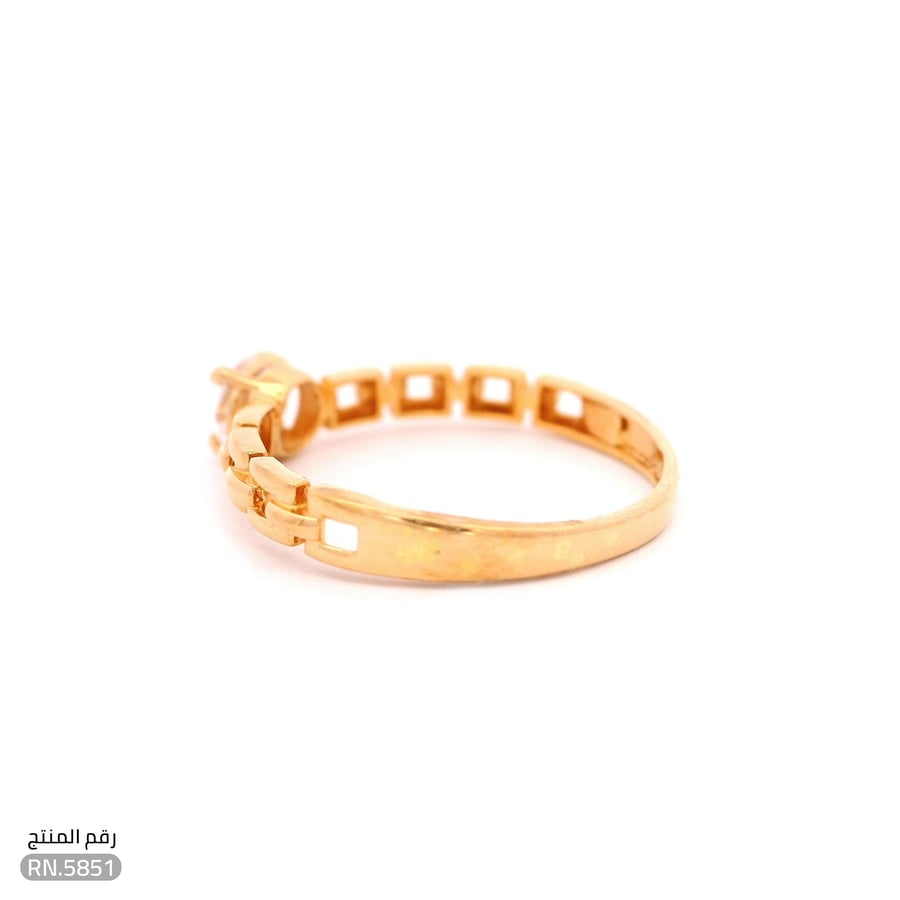 خاتم ذهب عيار 21 تصميم حلقات وفص فاخر (RN.5851)