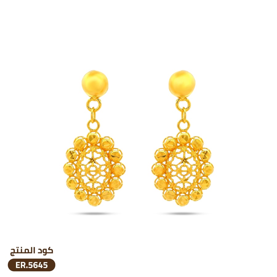 حلق ذهب عيار 21(ER.5645)