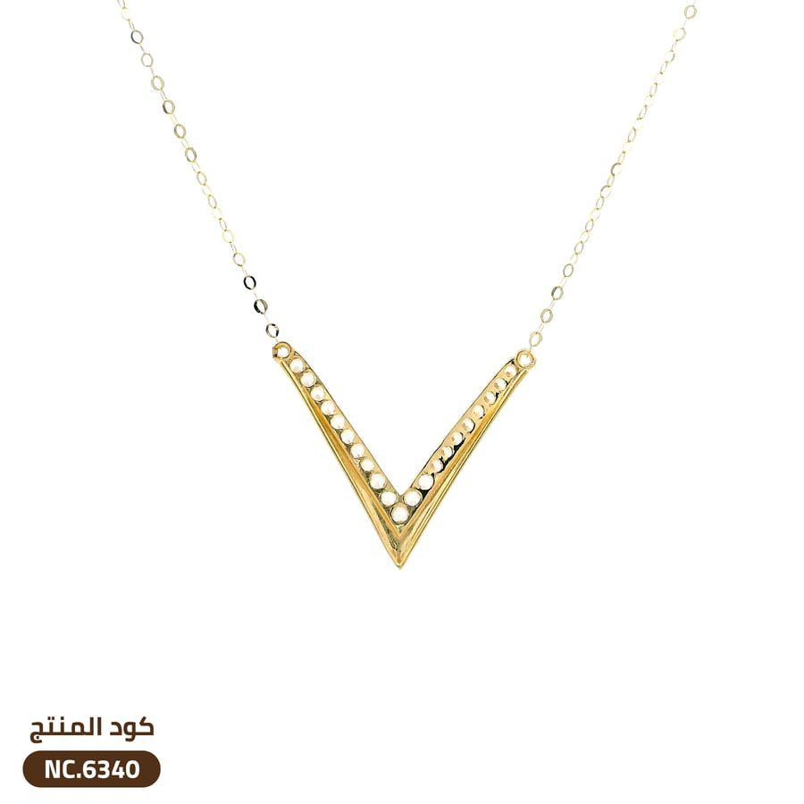 قلادة علي شكل V ذهب عيار 18 (NC.6340)