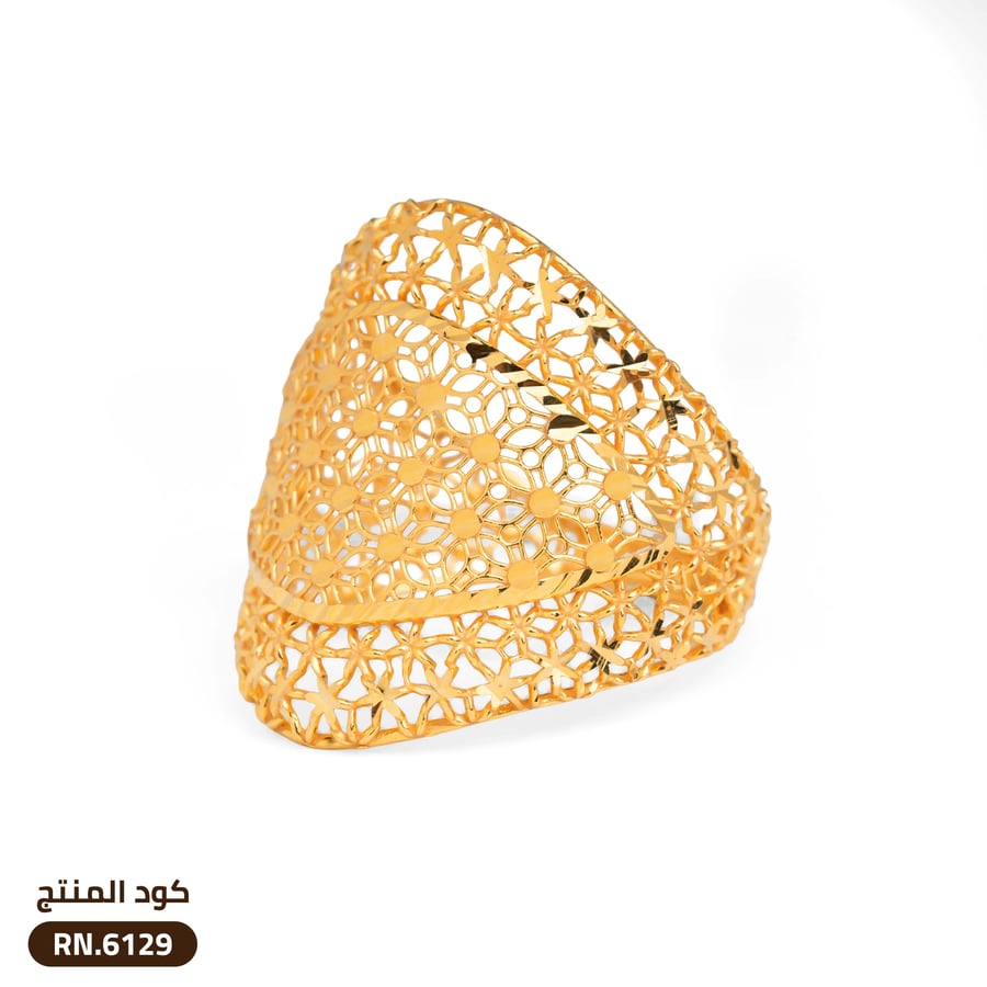 خاتم  ذهب عيار 21 (RN.6129)