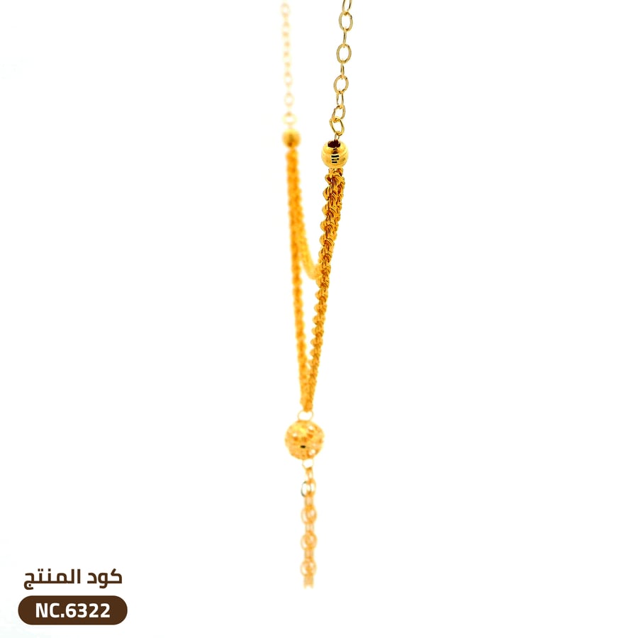 قلادة مبرومة طبقتين ذهب عيار 21 (NC.6322)