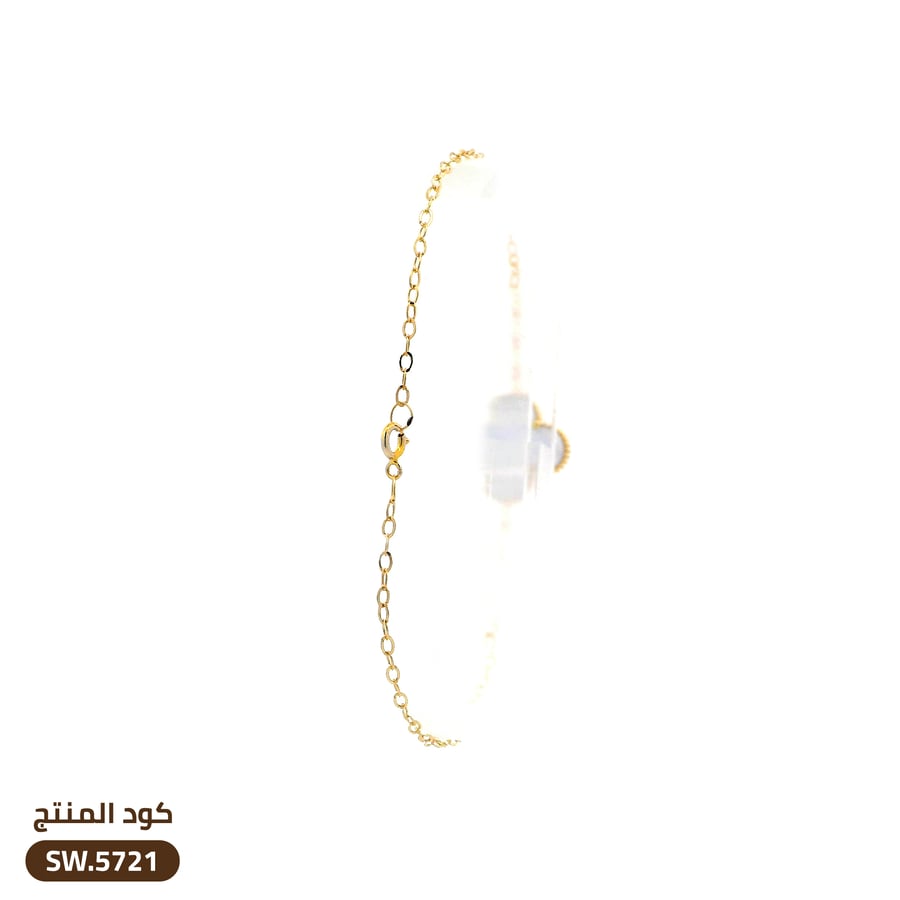 سوار زهرة بيضاء ذهب عيار 18 (SW.5721)