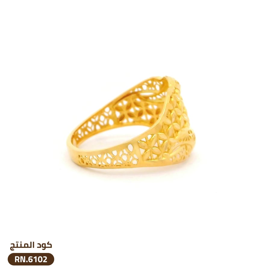 خاتم الزهور تصميم شبكي ذهب عيار 21 (RN.6102)