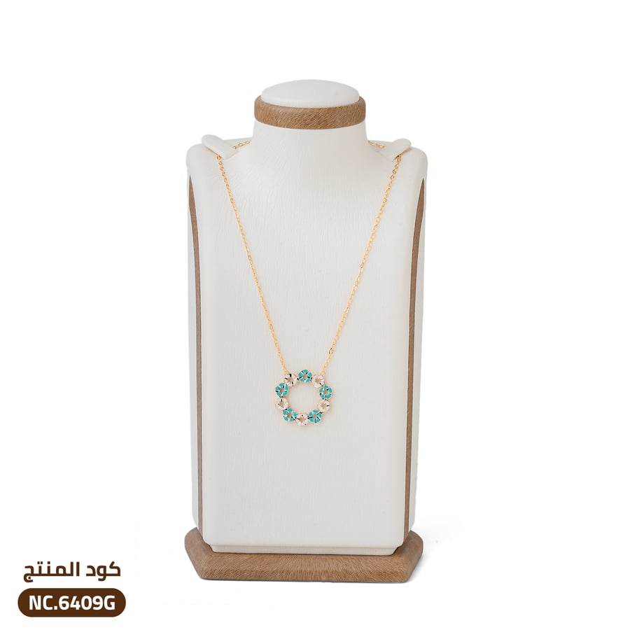 قلادة وردة خضراء ذهب عيار 21 (NC.6409G)