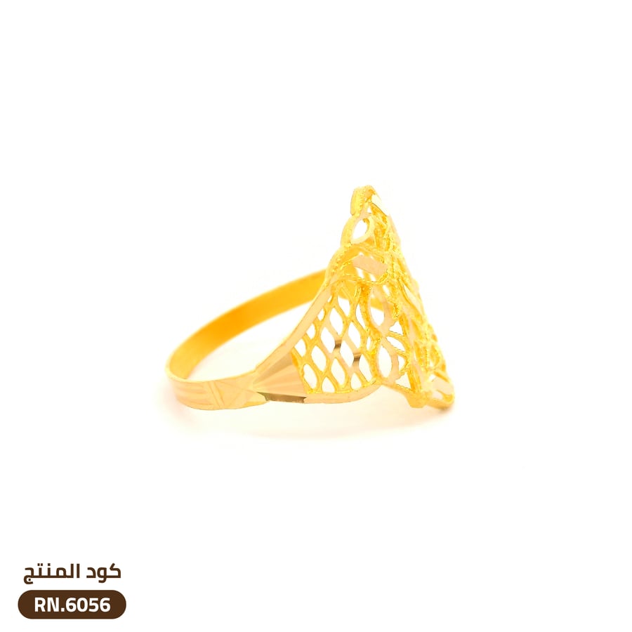 خاتم تصميم شبكي ذهب عيار 21 (RN.6056)