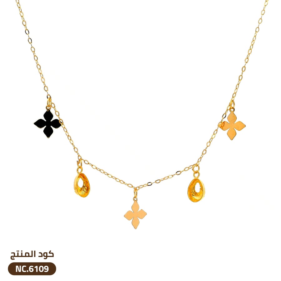 قلادةالزهور ذهب عيار 18 (NC.6109)