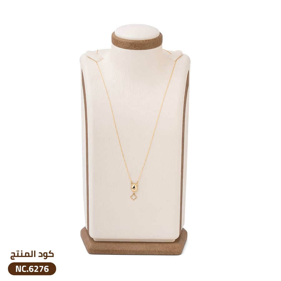 قلادة الدمعة مع زهرة متدلية ذهب عيار 18 (NC.6276)