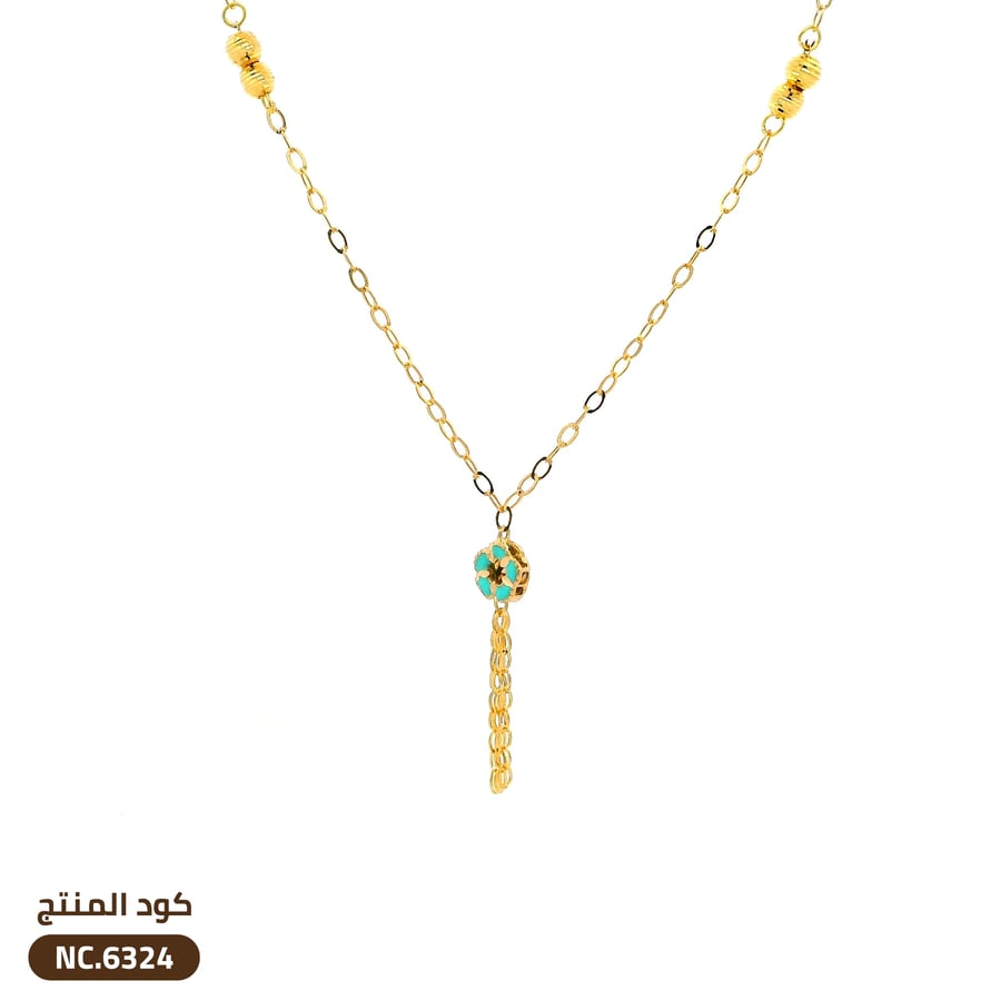 قلادة زهرة الفيروز ذهب عيار 21 (NC.6324)