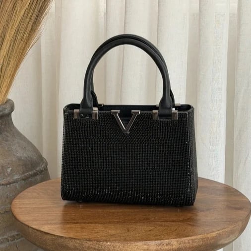 Classic Crystal Embellished Handbag