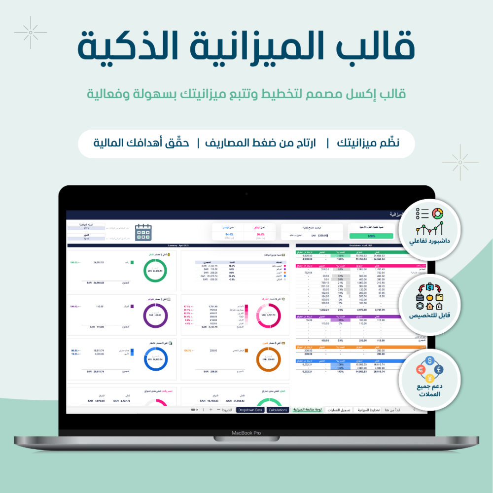 The smart budget template - Arabic version