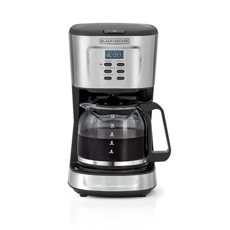 ماكينة قهوة بالتنقيط BLACK+DECKER سعة 12 كوب – مؤقت 24 ساعة وحفظ للحرارة