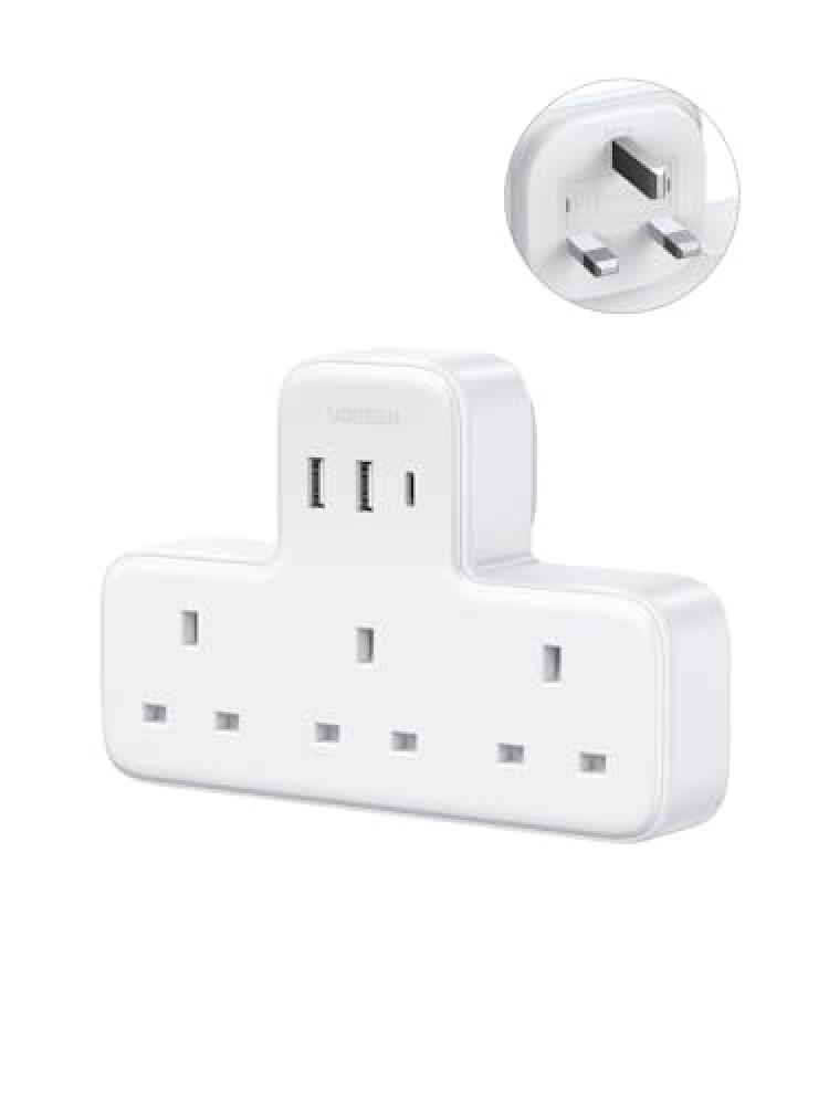 موسع مقابس UGREEN متعدد المنافذ 6 في 1 – حماية من زيادة التيار و3 منافذ USB