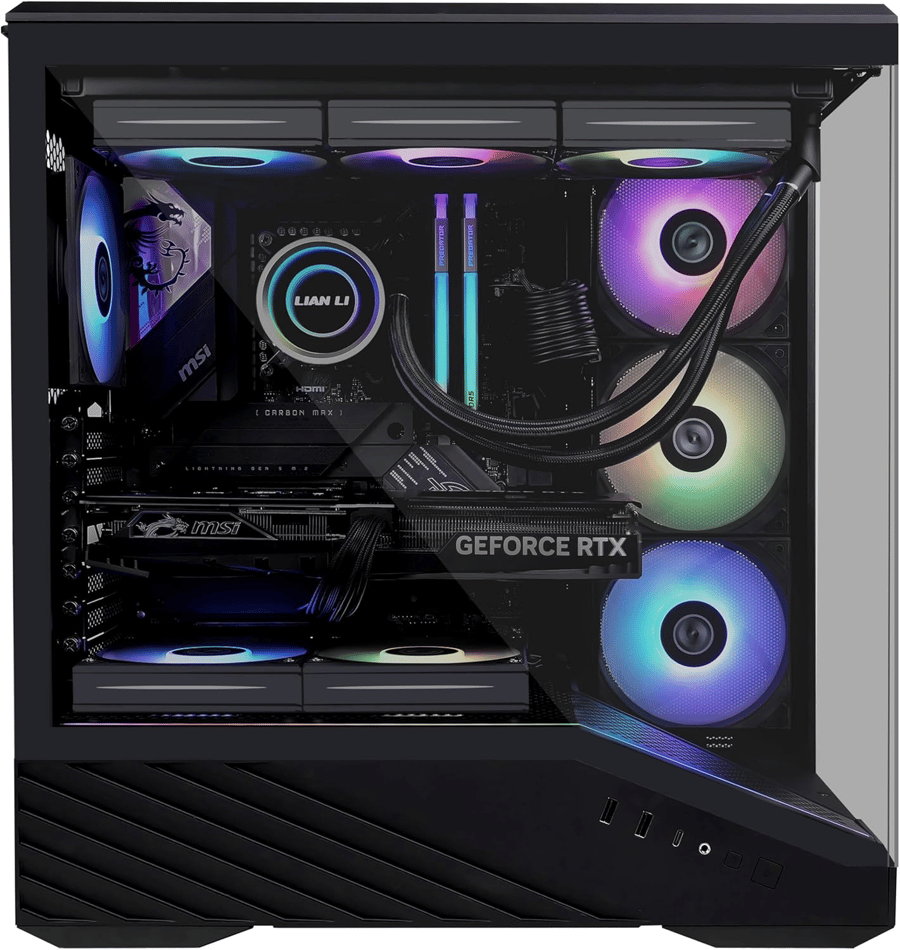 LIAN LI V100R CASE 4ARBG FANS PRE-INSTALLED  BLACK - INFIBYTE