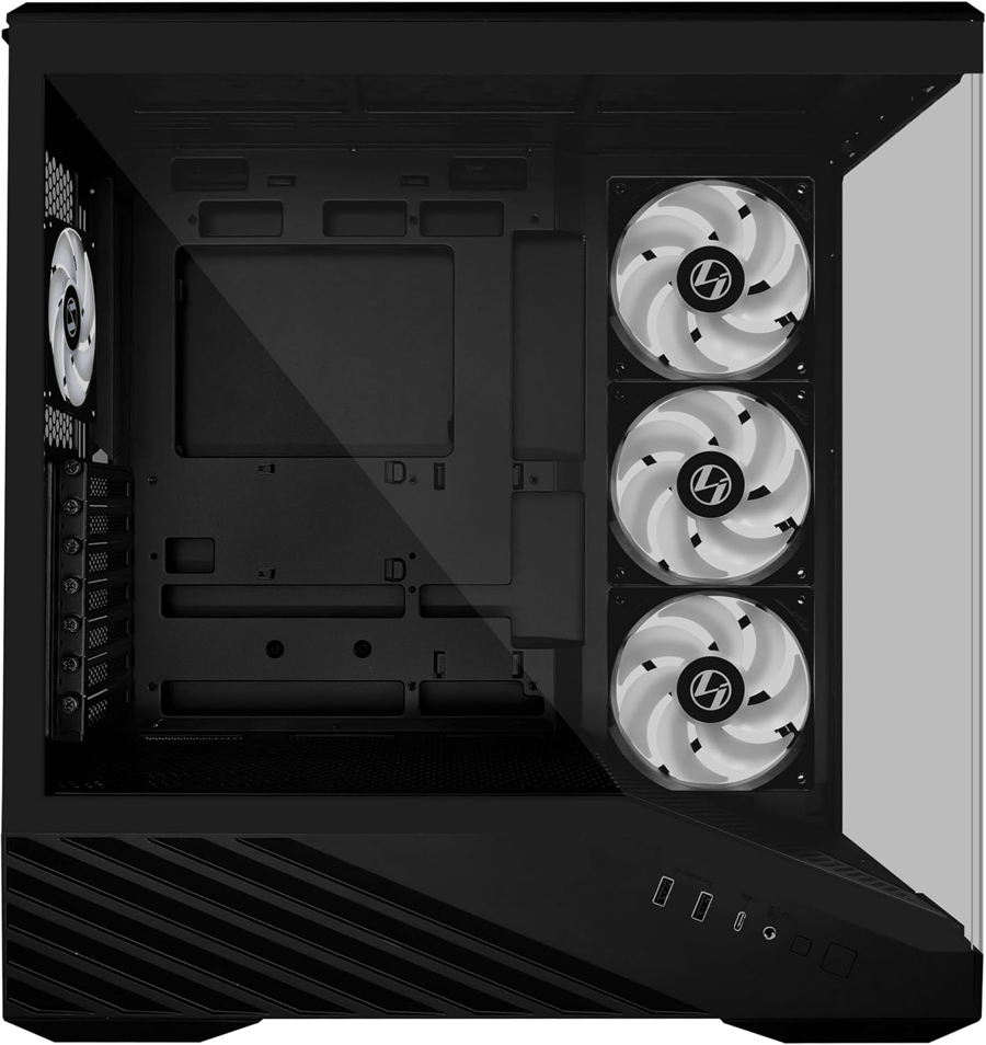 LIAN LI V100R CASE 4ARBG FANS PRE-INSTALLED  BLACK - INFIBYTE