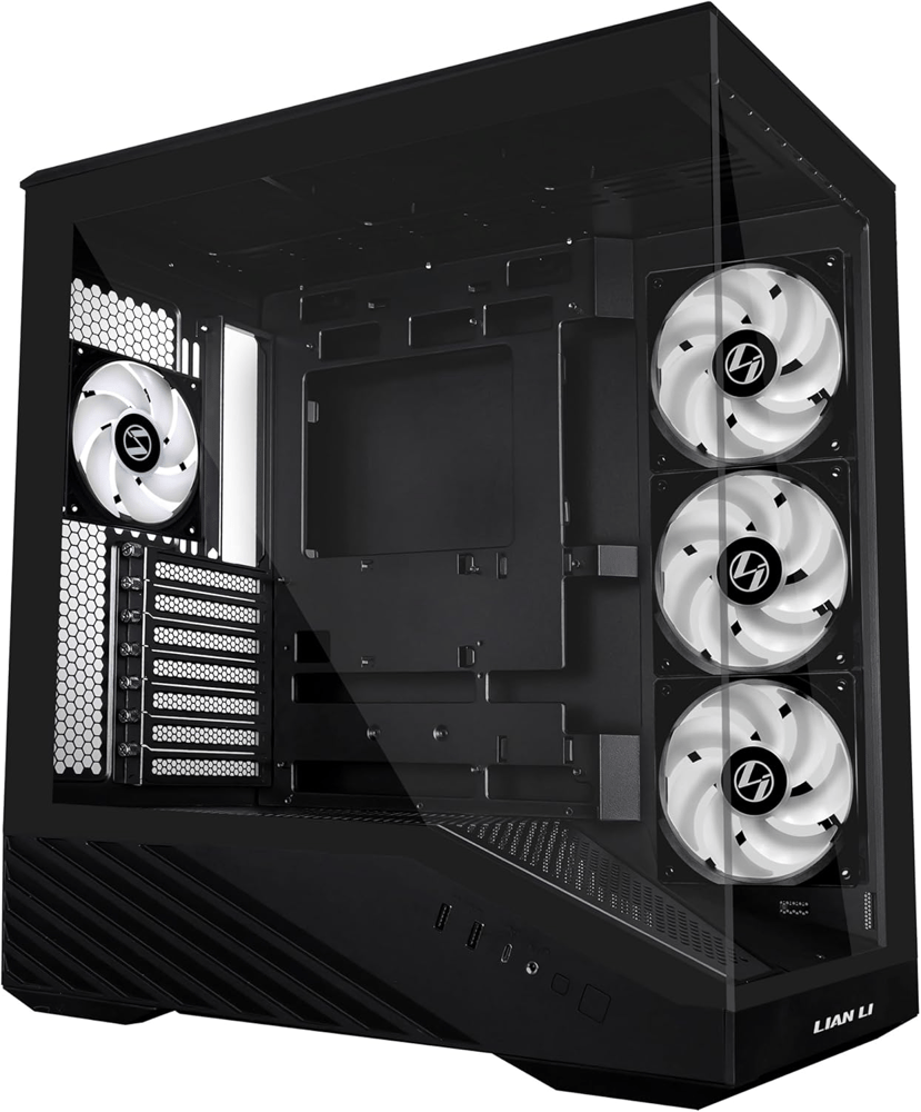LIAN LI V100R CASE 4ARBG FANS PRE-INSTALLED  BLACK -INFIBYTE