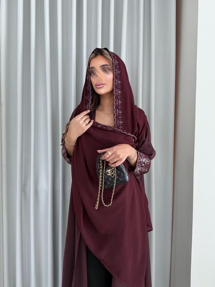 تطريز يدوي عنابي #65