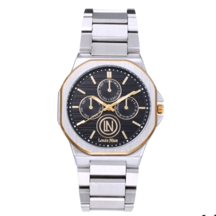 Men's watch in steel with silver and gold color