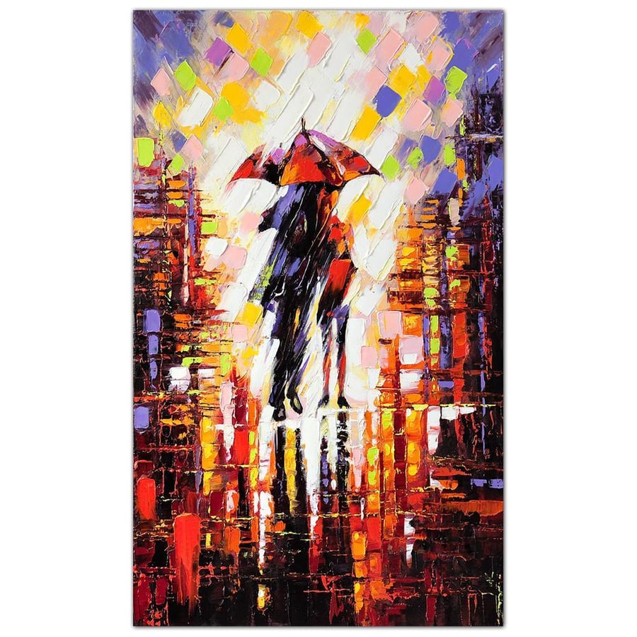 Wall art canvas - walking in the rain - 912