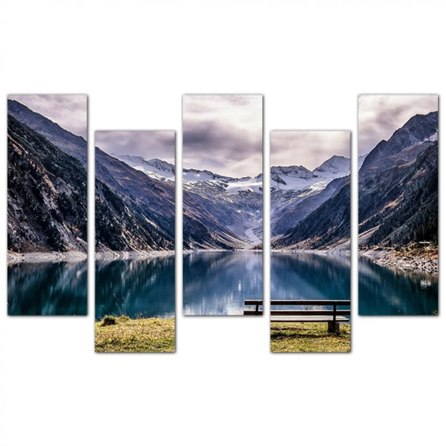 Wall panel - Landscape - 1543 - divided into five graduated pieces - 2