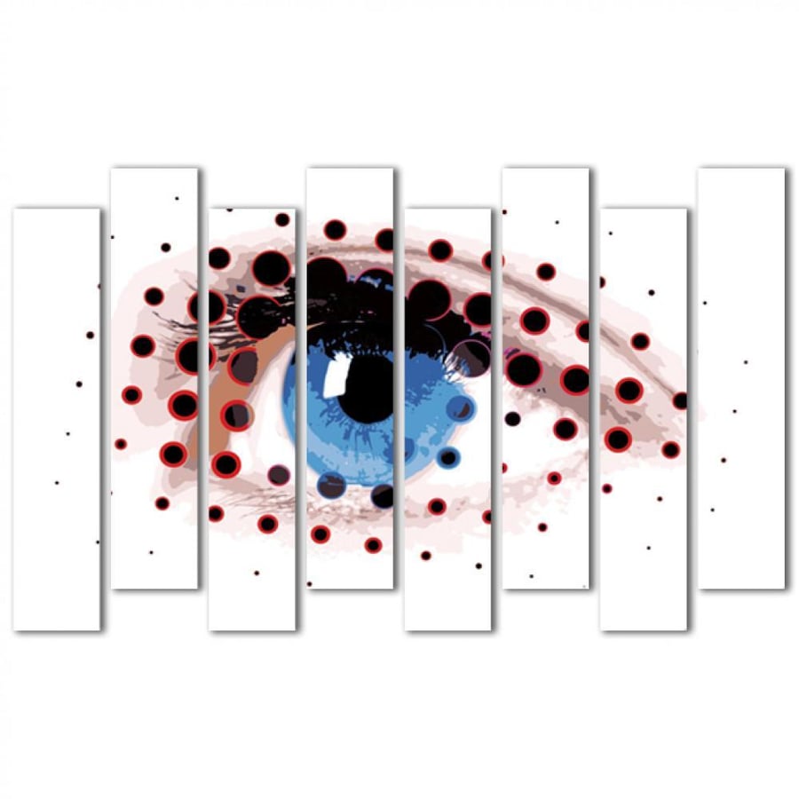 Wall panel - Eye drawing - 1526 - divided into eight pieces