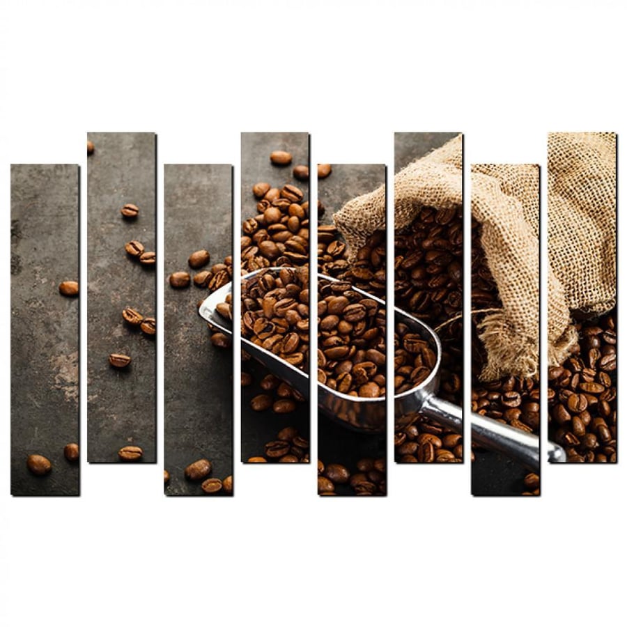 Wall panel - coffee beans - 1570 - divided into eight pieces