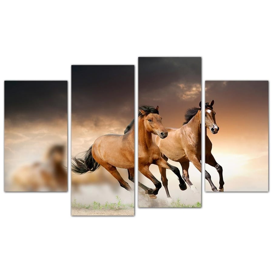 Wall art - Running horses - 943 - divided into four pieces