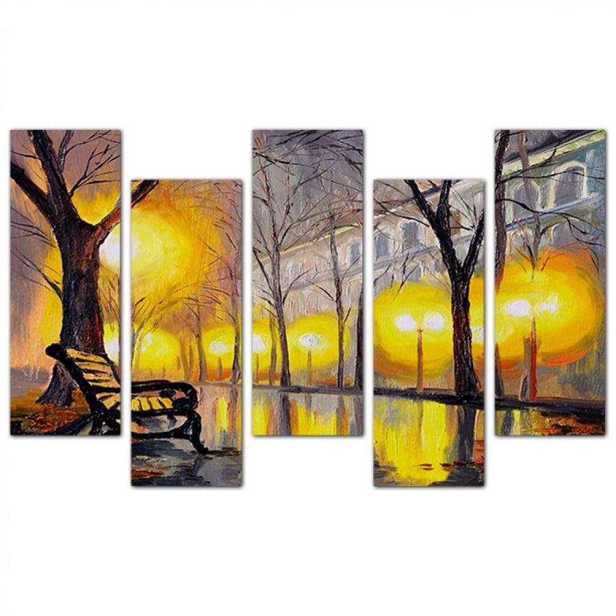 Wall panel - Calm of the night - 1537 - divided into five graduated pieces - 2