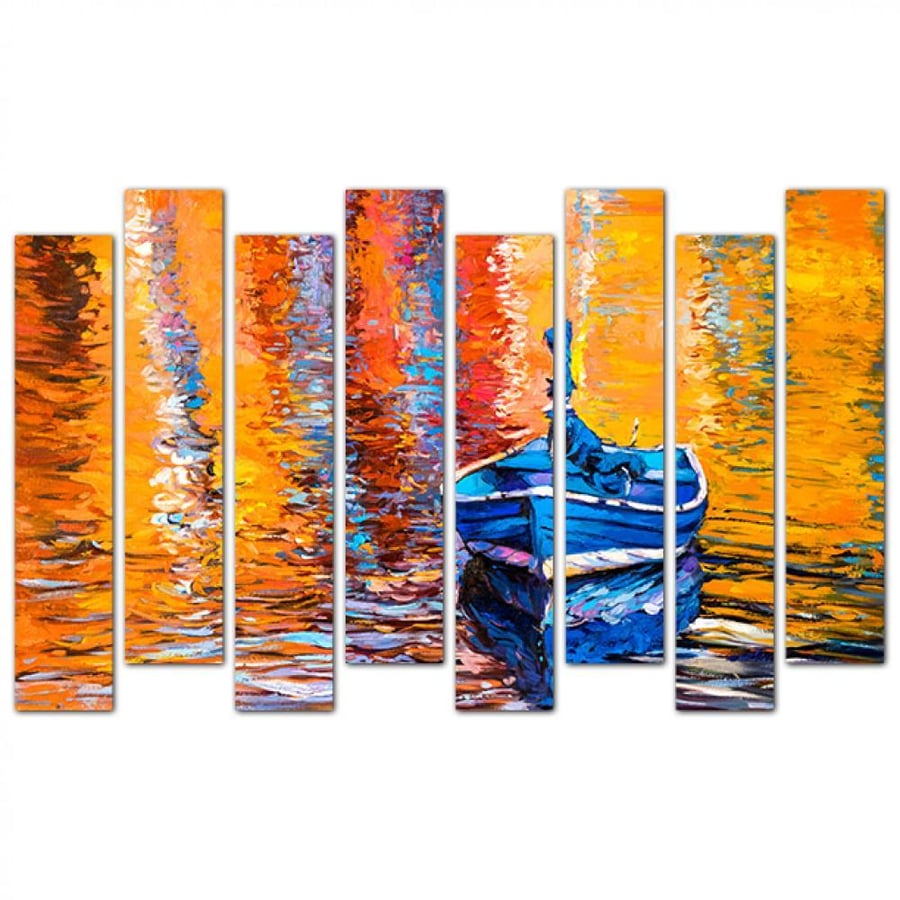 Wall art - boat - 1557 - divided into eight pieces