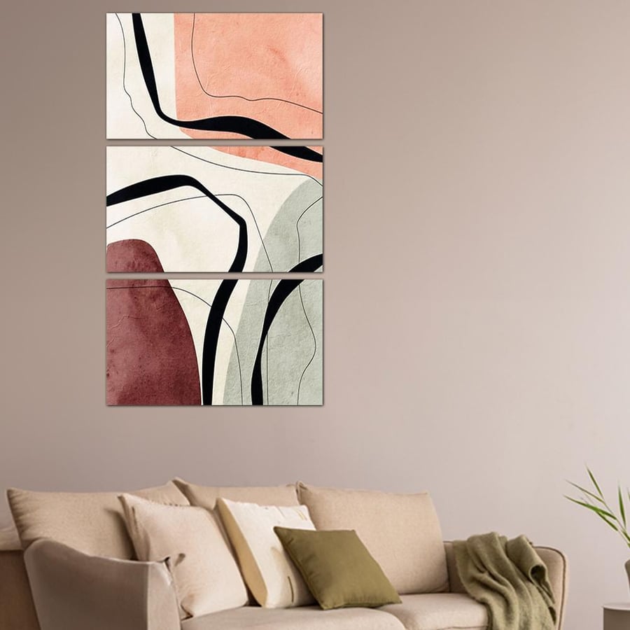 Modern abstract art wall panel - 24107 - divided into three pieces