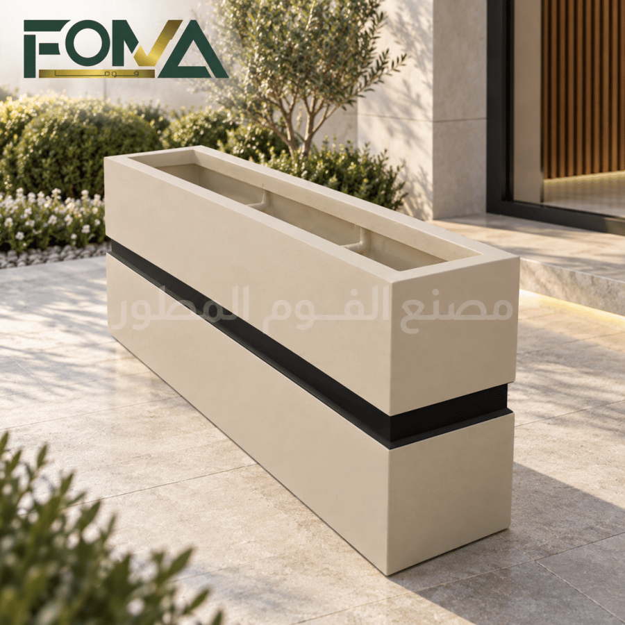 حوض فايبر مستطيل مودرن – بيج