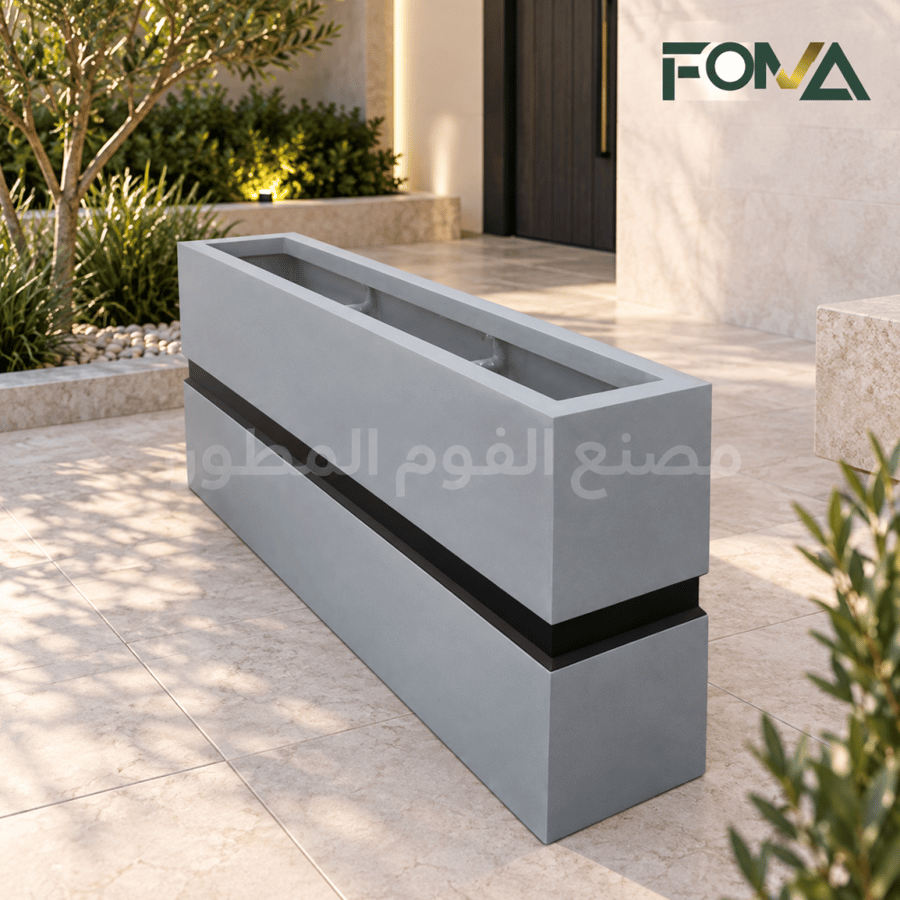 حوض فايبر مستطيل مودرن – رمادي