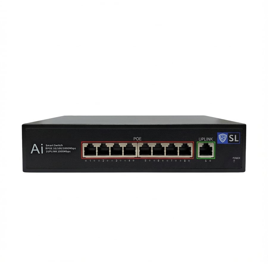 سويتش SL-1608PG-U2G-AI | 8 منافذ POE جيجابت بدعم الذكاء الاصطناعي Hi-POE
