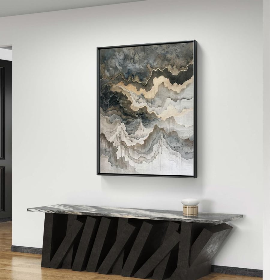 لوحة قماش بتصميم الفن التجريدي
