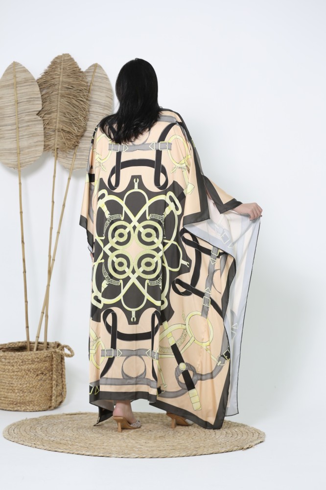 Silk dress with elegant  patterns, free size