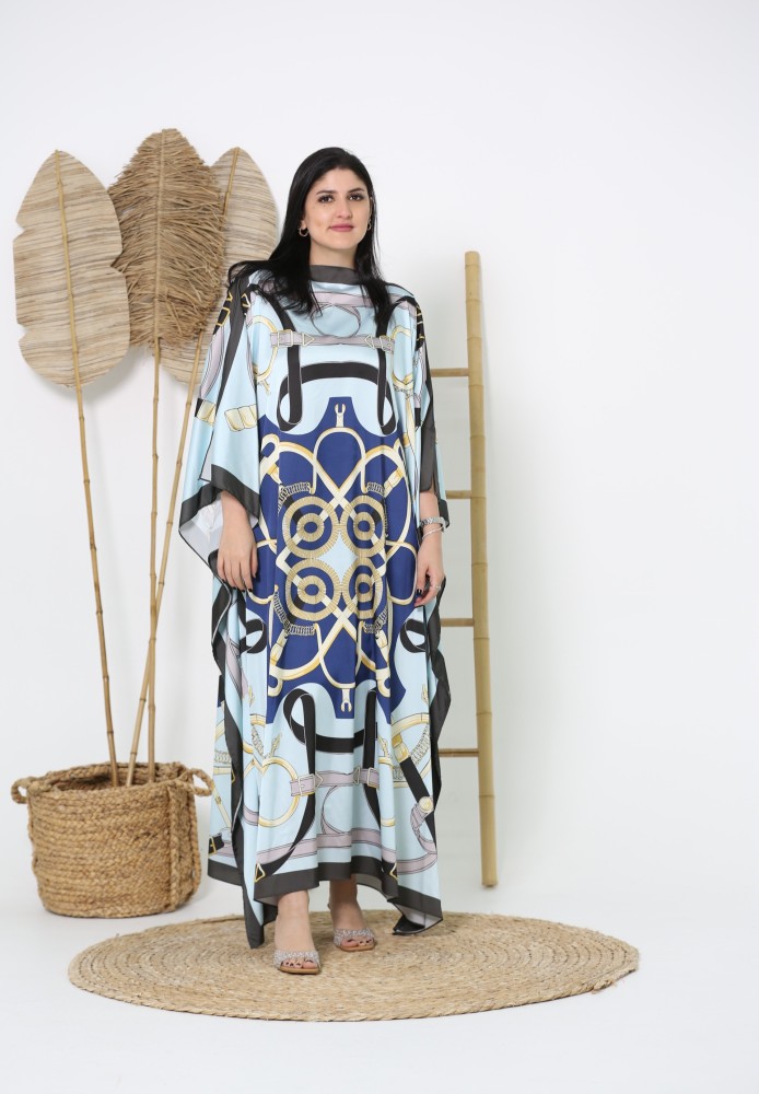 Silk dress with elegant  patterns, free size