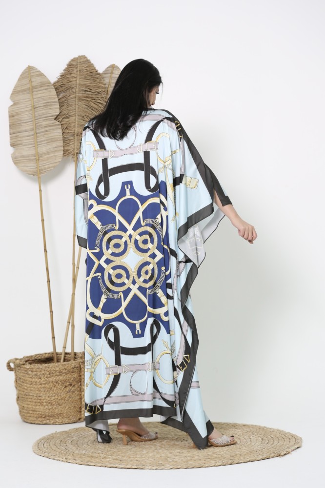 Silk dress with elegant  patterns, free size