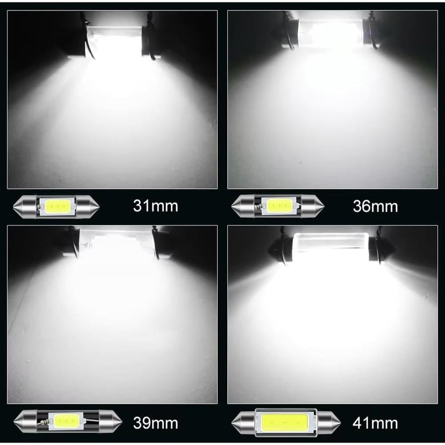31mm and 36mm LED car interior bulb, white color – 1 piece