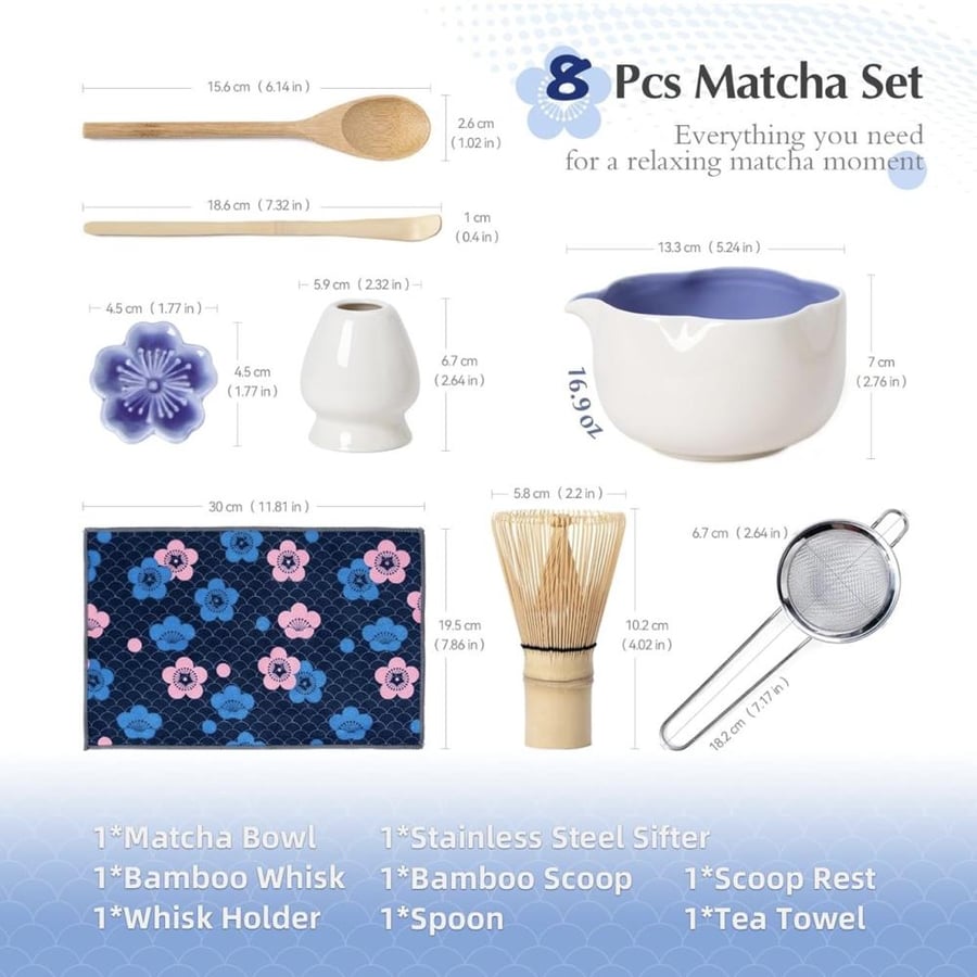 Matcha set white-blue