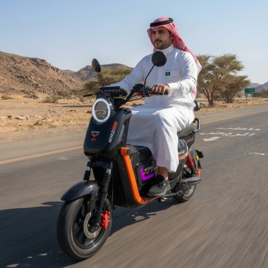 دباب كهربائي قوي نيازي NIYAZI U2 محرك 2000W بطارية 72V 50Ah فرامل زيت كفرات تيوبلس مع تشغيل NFC وشاحن جوال