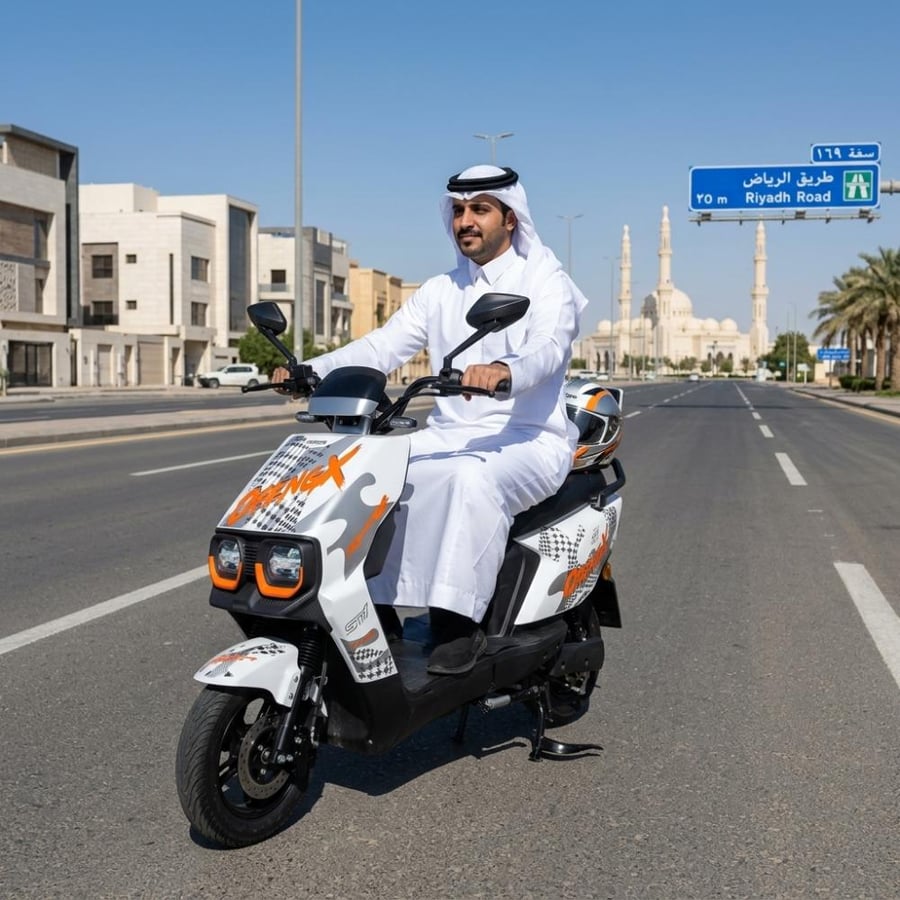 دباب سكوتر N9 الرياضي الكهربائي بقوة 4000 واط وبطارية 72 فولت 20 أمبير مع فرامل زيت ومساعدات مزدوجة
