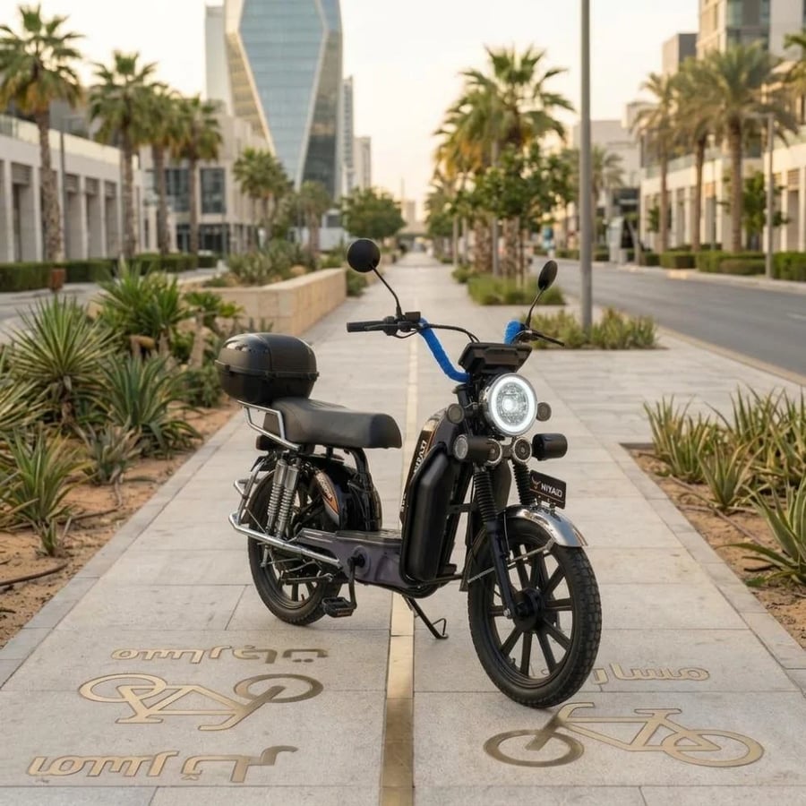 دباب سكوتر كهربائي نيازي محرك 2000W وبطارية 60V 30Ah كفرات جبلية مع تشغيل NFC وريموت ودبل مساعدات خلفية