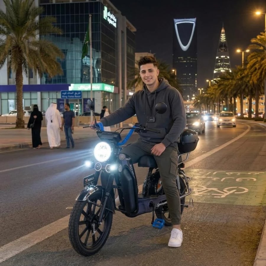 دباب سكوتر كهربائي نيازي محرك 2000W وبطارية 60V 30Ah كفرات جبلية مع تشغيل NFC وريموت ودبل مساعدات خلفية