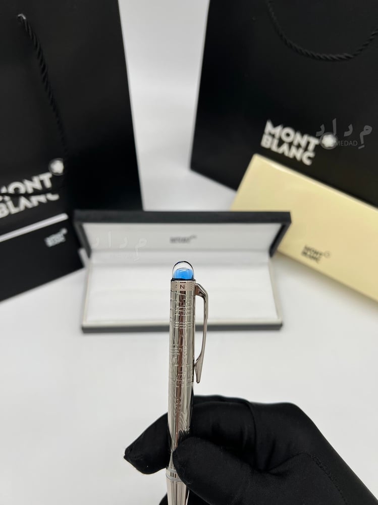 قلم مونت بلانك – سبيس بلو فضي معدني Space Blue Edition