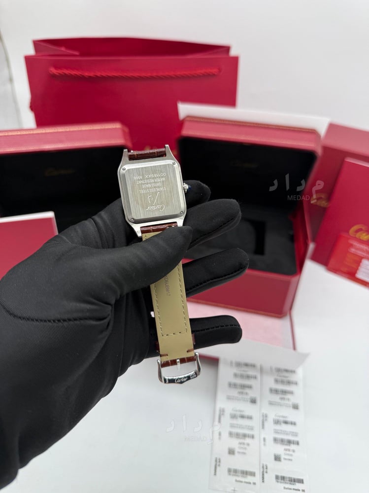 ساعة كارتير سانتوس دومو بني التبغ | Cartier Santos Dumont Tobacco Brown
