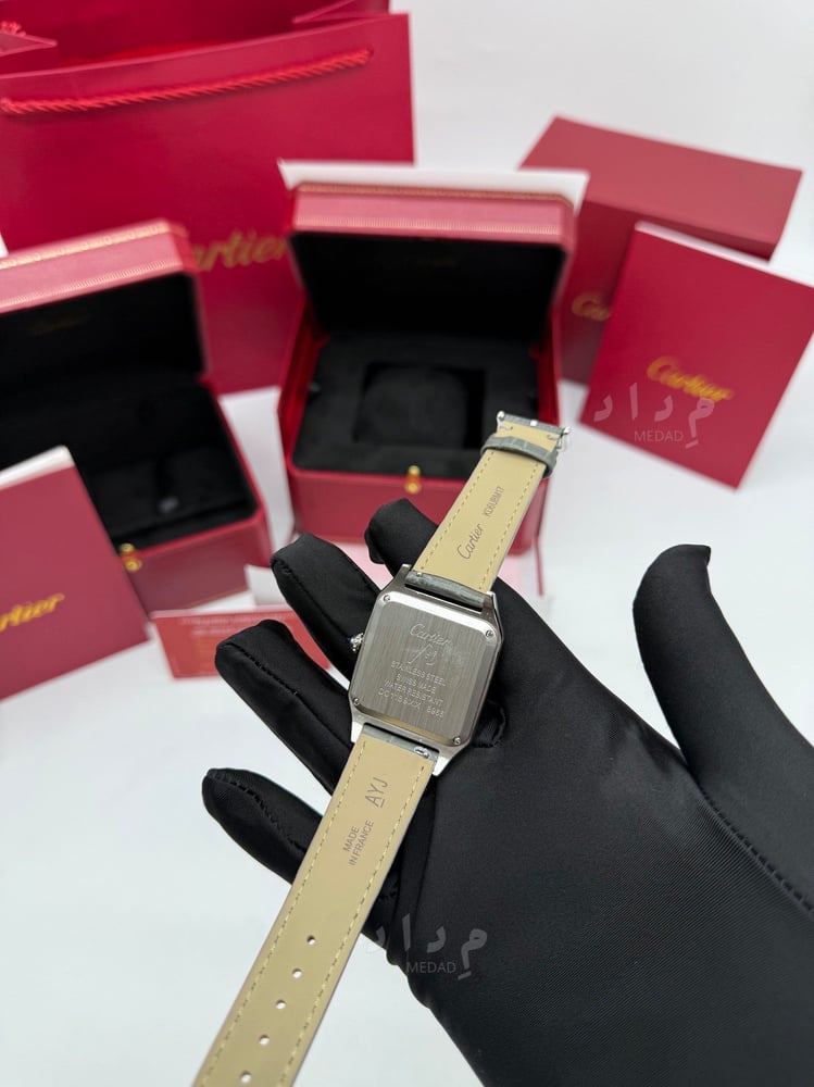 ساعة كارتير سانتوس دومو رمادي صخري | Cartier Santos Dumont Slate Grey