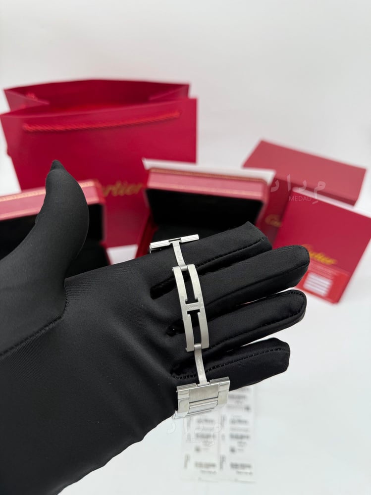ساعة كارتير تانك سوار معدن | Cartier Tank Black